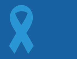  A blue prostate cancer awareness ribbon.